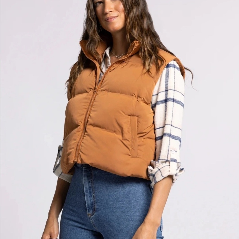 Thead and Supply Issey Vest Brown Womens Large